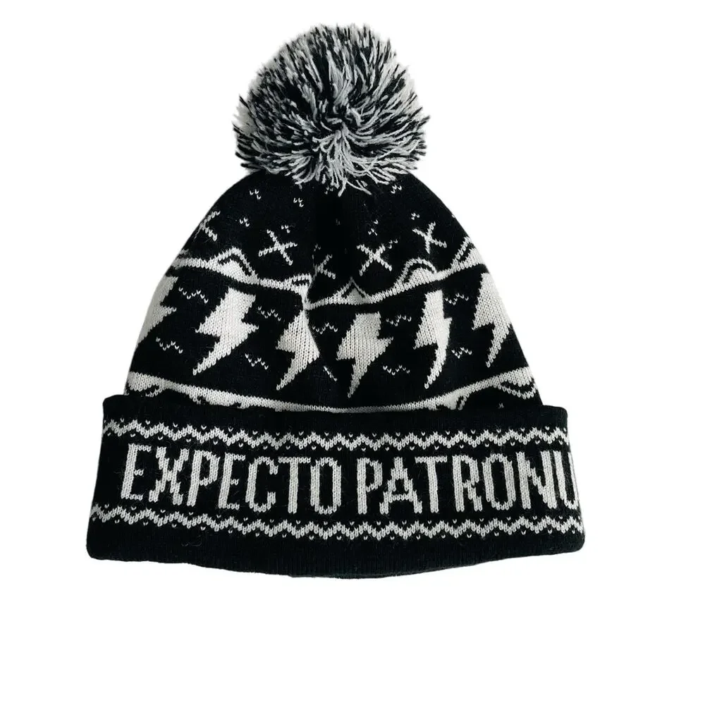 Harry Potter Expecto Patronum OwlCrate Beanie Hat Black & White Knit